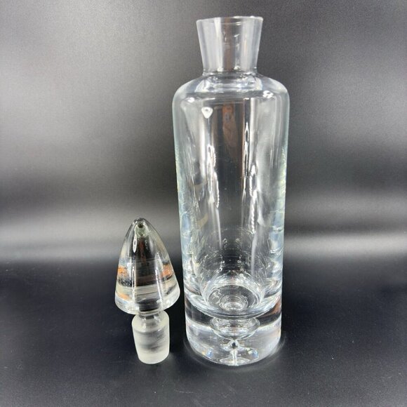 Heavy Crystal Glass Polish Decanter With Stopper Glass Bottle Air Bubble Bottom - Picture 14 of 16